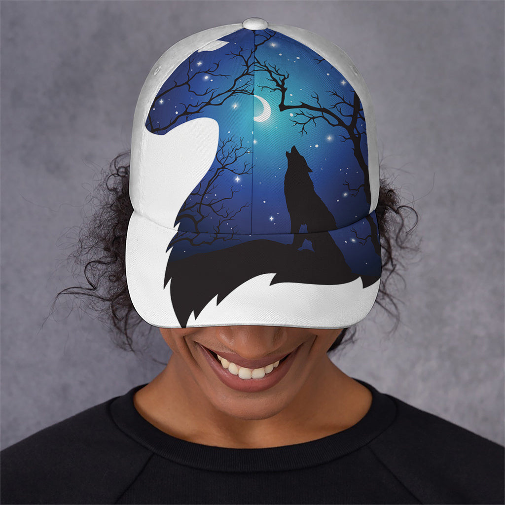 Night Forest Wolf Spirit Print Baseball Cap