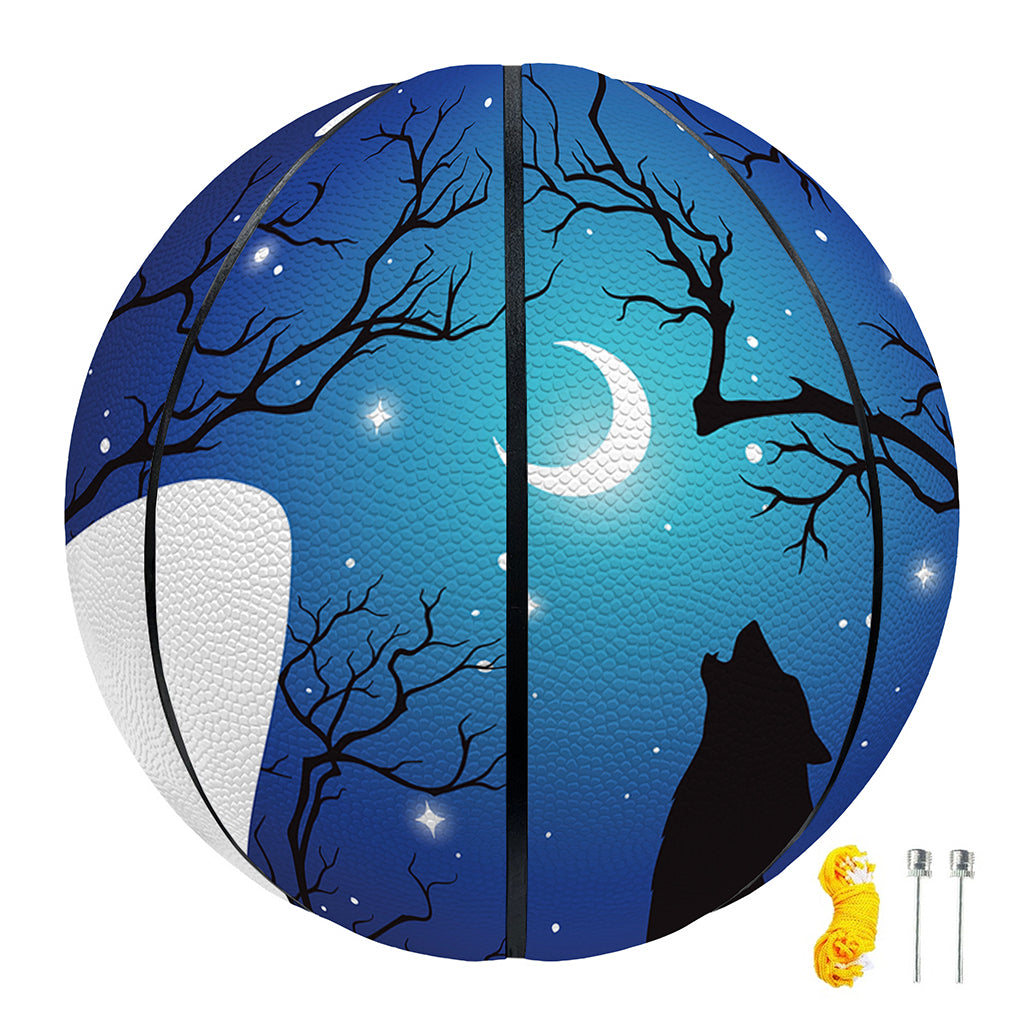 Night Forest Wolf Spirit Print Basketball