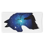 Night Forest Wolf Spirit Print Beach Towel