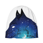 Night Forest Wolf Spirit Print Beanie