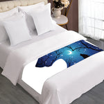 Night Forest Wolf Spirit Print Bed Runner