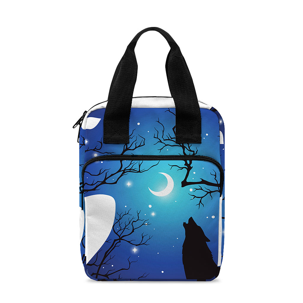 Night Forest Wolf Spirit Print Bible Tote Bag