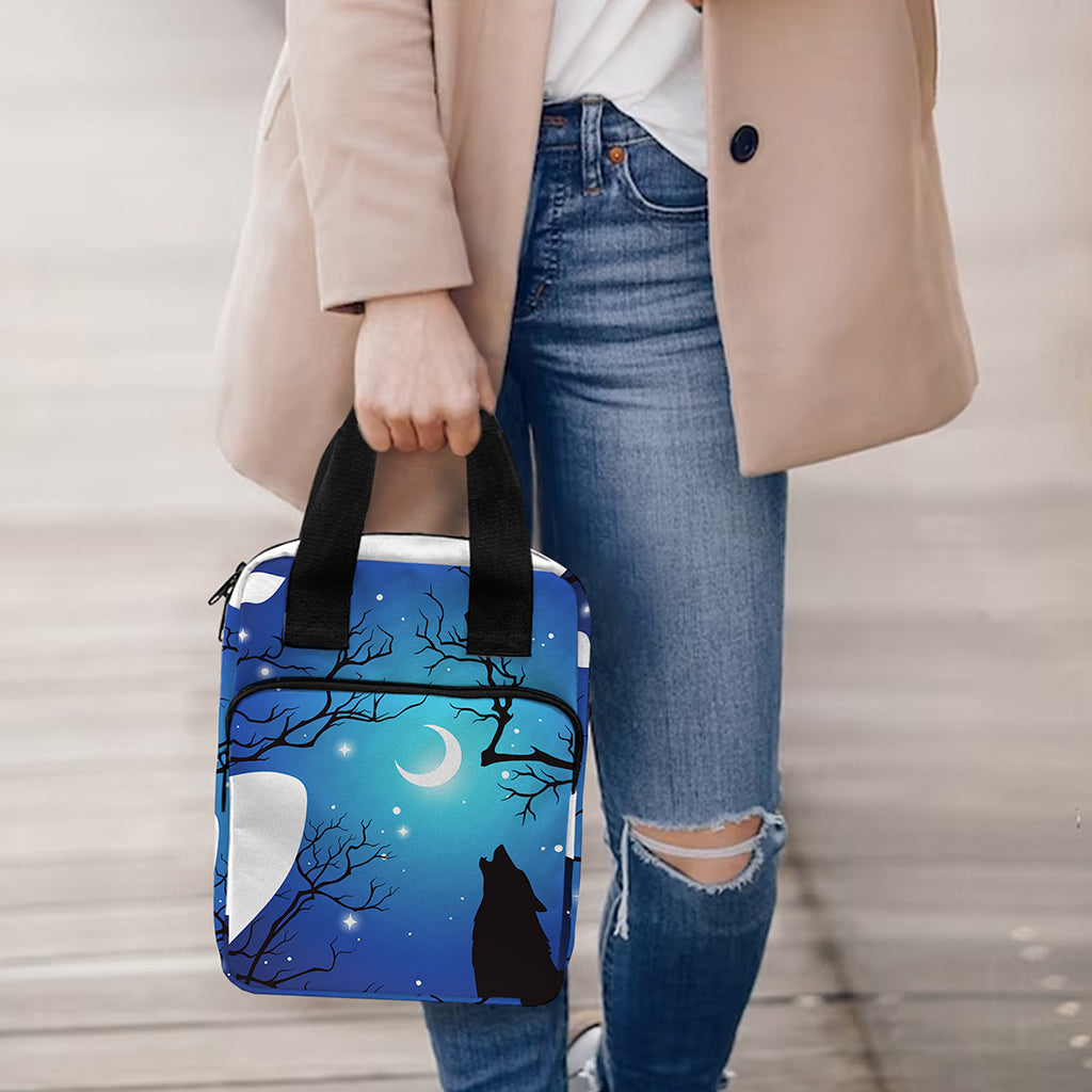Night Forest Wolf Spirit Print Bible Tote Bag
