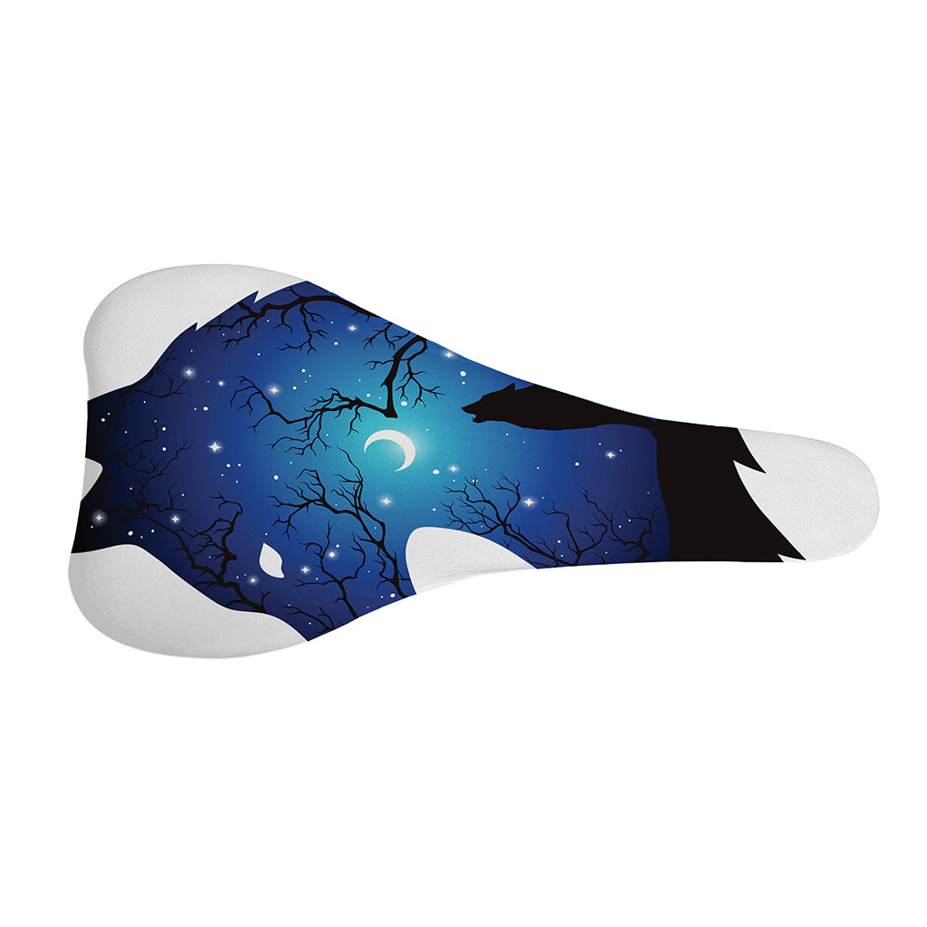 Night Forest Wolf Spirit Print Bicycle Seat Cover