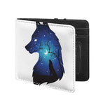 Night Forest Wolf Spirit Print Bifold Wallet