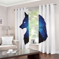 Night Forest Wolf Spirit Print Dimout Grommet Curtains
