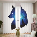 Night Forest Wolf Spirit Print Dimout Pencil Pleat Curtains