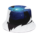 Night Forest Wolf Spirit Print Bucket Hat