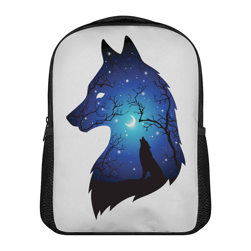 Night Forest Wolf Spirit Print Casual Backpack