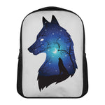 Night Forest Wolf Spirit Print Casual Backpack
