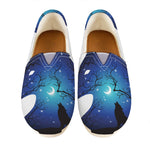 Night Forest Wolf Spirit Print Casual Shoes
