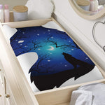 Night Forest Wolf Spirit Print Changing Pad Cover
