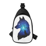 Night Forest Wolf Spirit Print Chest Bag
