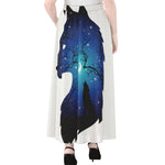 Night Forest Wolf Spirit Print Chiffon Maxi Skirt