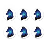 Night Forest Wolf Spirit Print Coaster Set