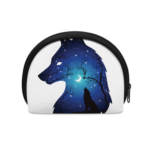 Night Forest Wolf Spirit Print Coin Purse