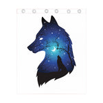 Night Forest Wolf Spirit Print Curtain