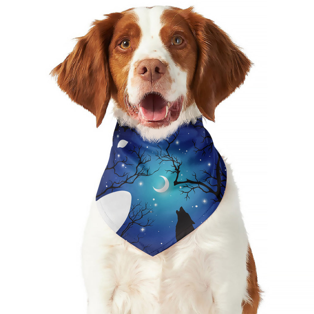 Night Forest Wolf Spirit Print Dog Bandana