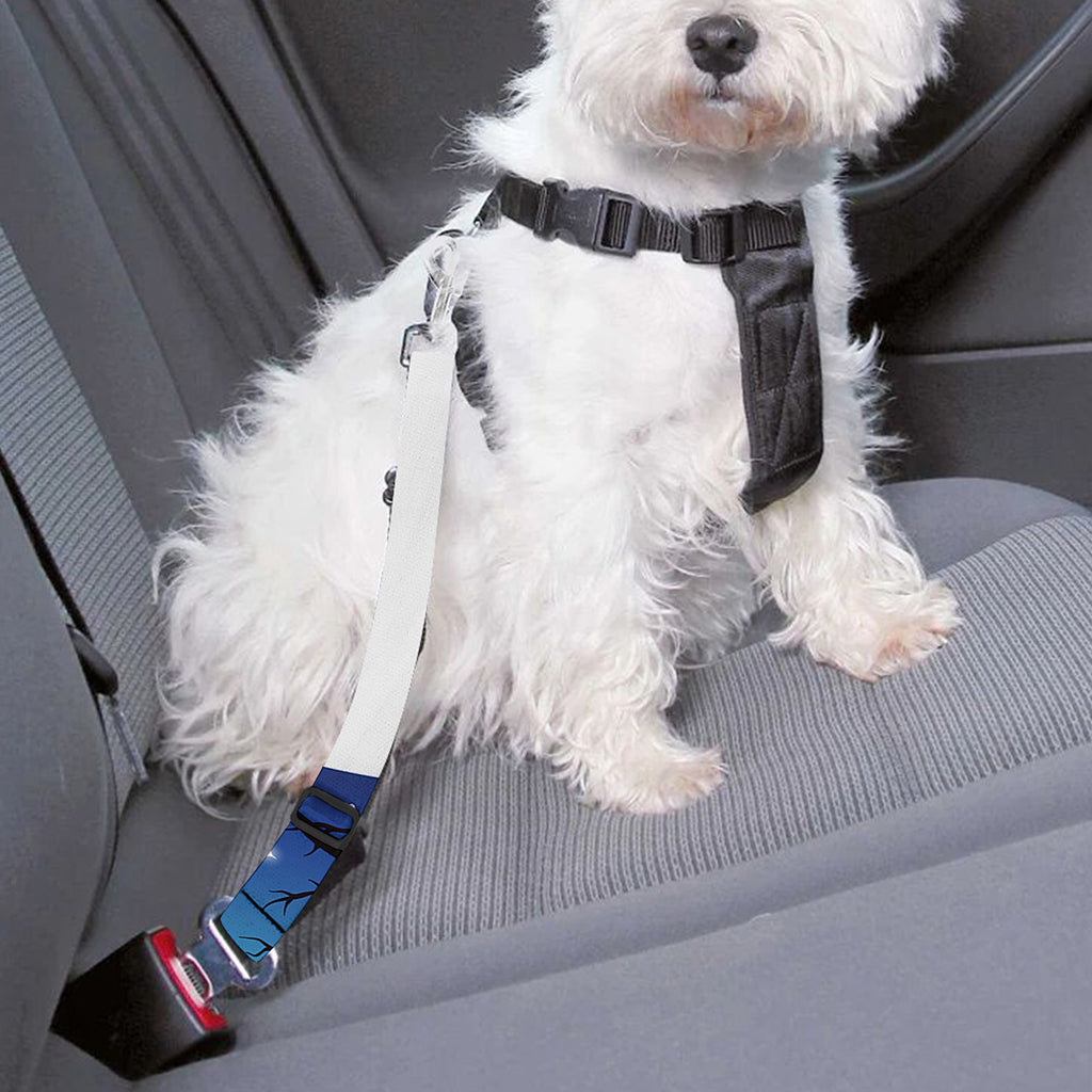 Night Forest Wolf Spirit Print Dog Seat Belt