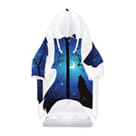 Night Forest Wolf Spirit Print Dog Zip Up Hoodie