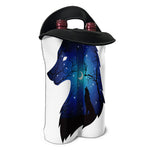Night Forest Wolf Spirit Print Double Neoprene Wine Tote
