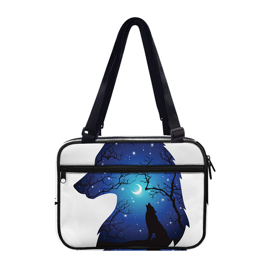 Night Forest Wolf Spirit Print Double Strap Bible Bag