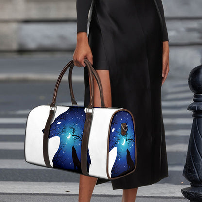 Night Forest Wolf Spirit Print Duffle Bag