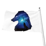 Night Forest Wolf Spirit Print Flag