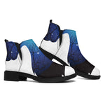 Night Forest Wolf Spirit Print Flat Ankle Boots
