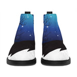 Night Forest Wolf Spirit Print Flat Ankle Boots