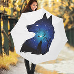 Night Forest Wolf Spirit Print Foldable Umbrella