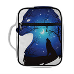 Night Forest Wolf Spirit Print Front Pocket Bible Bag