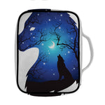 Night Forest Wolf Spirit Print Front Pocket Bible Bag
