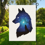 Night Forest Wolf Spirit Print Garden Flag