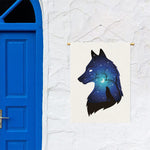 Night Forest Wolf Spirit Print Garden Flag