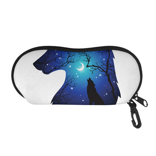 Night Forest Wolf Spirit Print Glasses Case