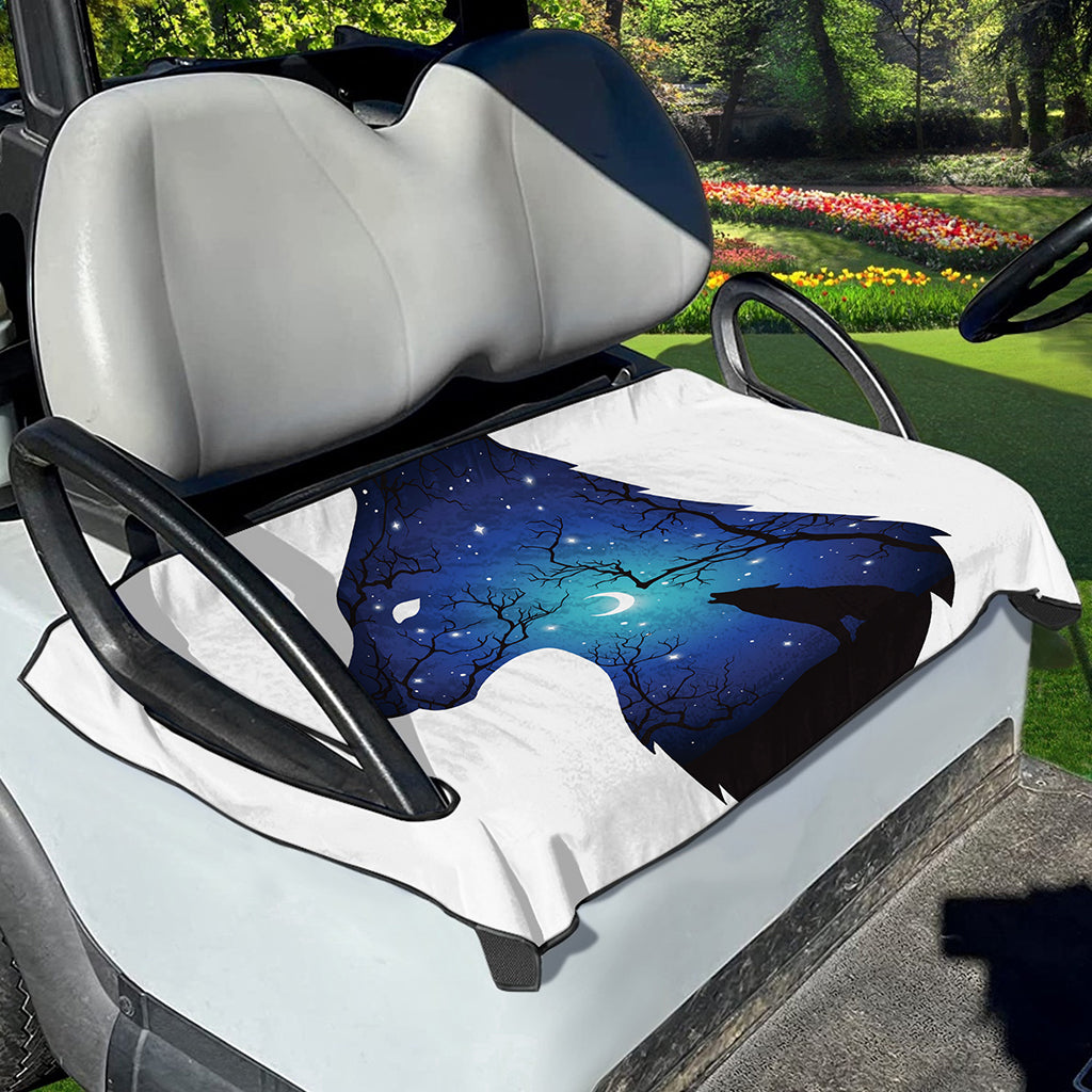 Night Forest Wolf Spirit Print Golf Cart Seat Cover