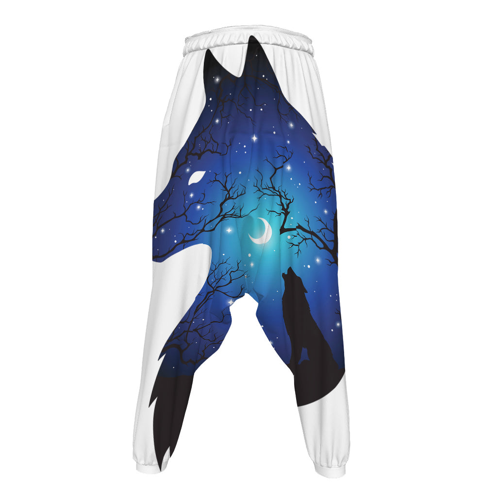 Night Forest Wolf Spirit Print Hammer Pants