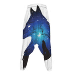 Night Forest Wolf Spirit Print Hammer Pants