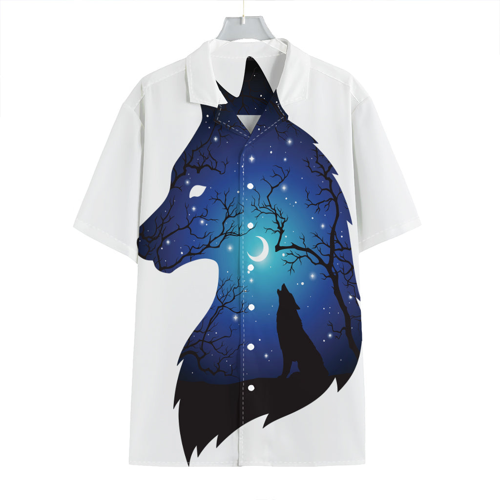 Night Forest Wolf Spirit Print Hawaiian Shirt