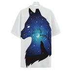 Night Forest Wolf Spirit Print Hawaiian Shirt