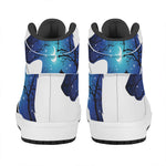 Night Forest Wolf Spirit Print High Top Leather Sneakers