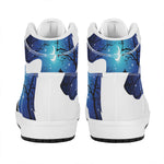 Night Forest Wolf Spirit Print High Top Leather Sneakers