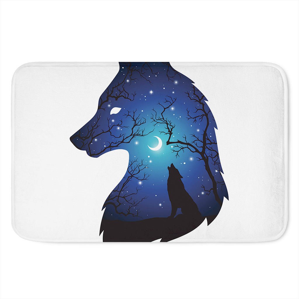Night Forest Wolf Spirit Print Indoor Door Mat