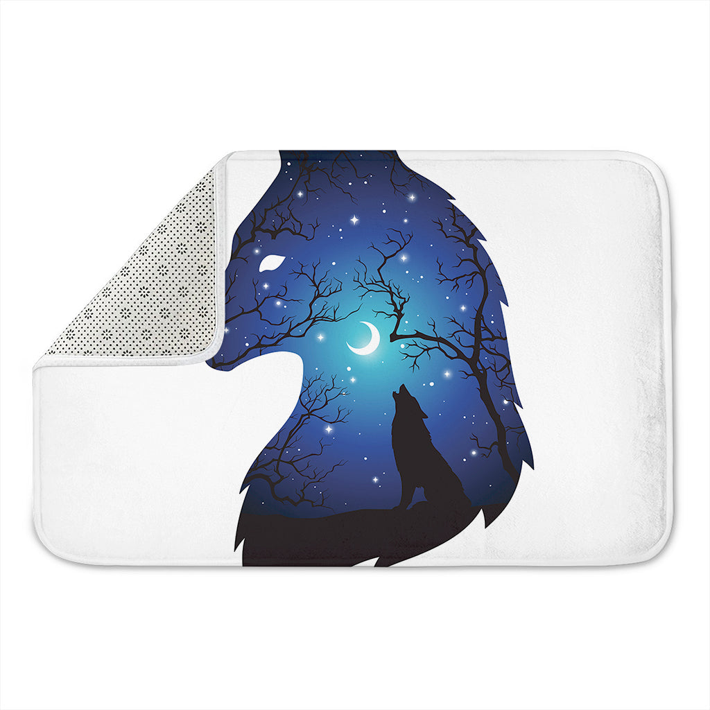 Night Forest Wolf Spirit Print Indoor Door Mat