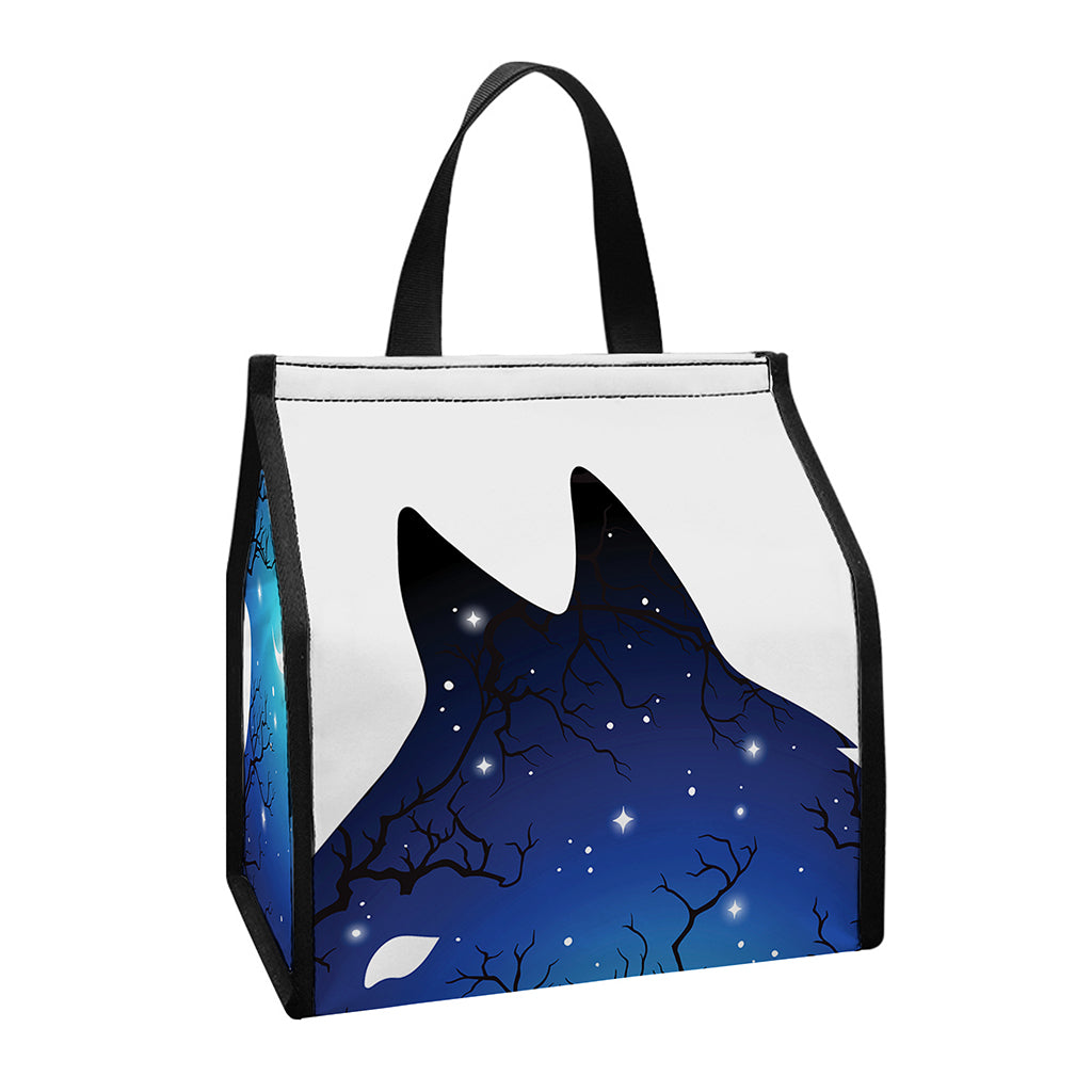 Night Forest Wolf Spirit Print Insulated Lunch Tote