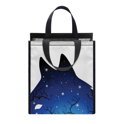 Night Forest Wolf Spirit Print Insulated Lunch Tote