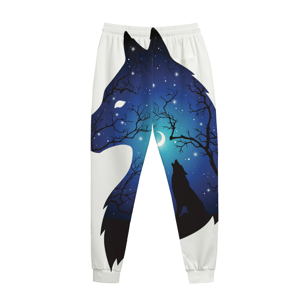 Night Forest Wolf Spirit Print Jogger Pants