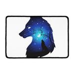 Night Forest Wolf Spirit Print Kitchen Mat