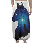 Night Forest Wolf Spirit Print Lantern Pants